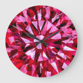 Gorgeous Gem Red Große Wanduhr (Vorderseite)