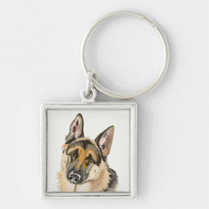 Gorgeous German Shepherd, Alsation Dog Drawing Key Schlüsselanhänger