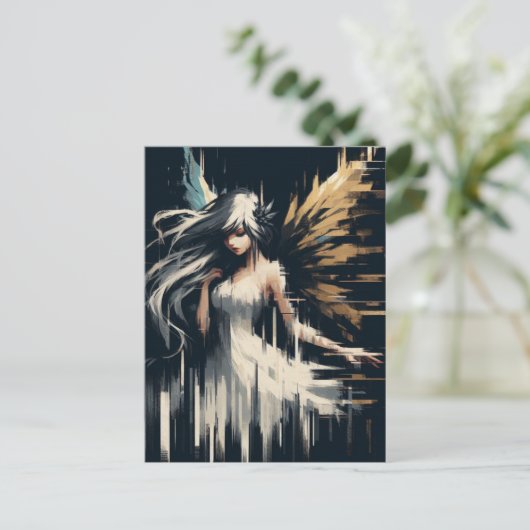 Gorgeous Glitch Fairy Postkarte (Stehend Vorderseite)