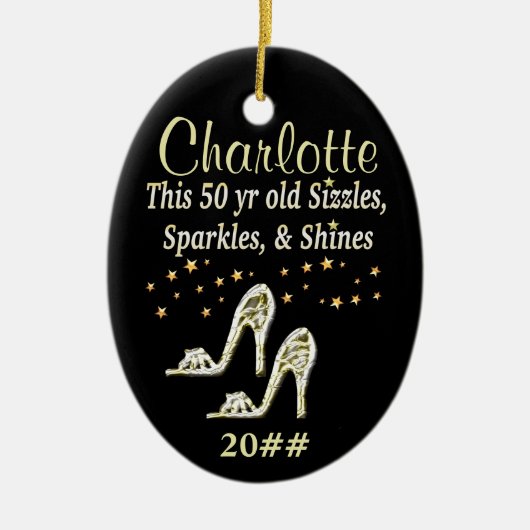 GORGEOUS GOLD 50. GEBURTSTAG DATED ORNAMENT (Vorne)