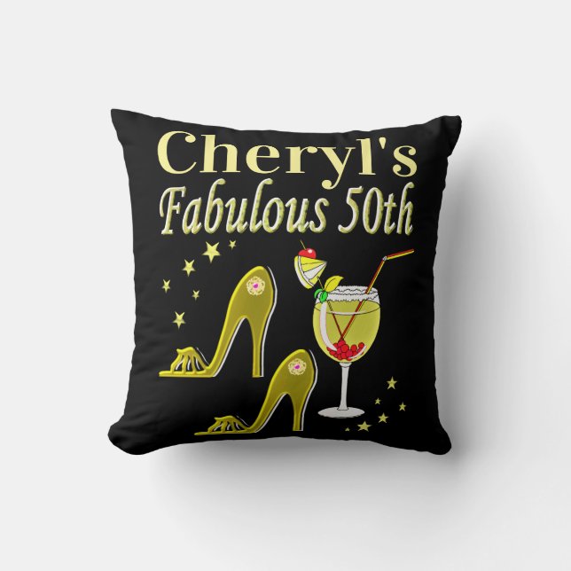 GORGEOUS GOLD 50. GEBURTSTAG DESIGN KISSEN (Vorderseite)