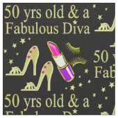 GORGEOUS GOLD 50. GEBURTSTAG DIVA DESIGN STOFF (Nahaufnahme)