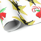 GORGEOUS GOLD DANCER CHRISTMAS DESIGN GESCHENKPAPIER (Rolleneckpunkt)