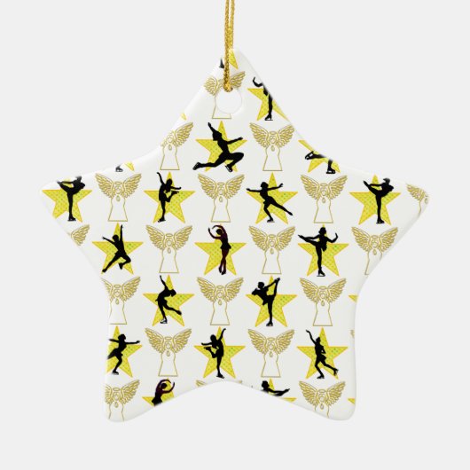 GORGEOUS GOLD FIGURE SKATEN CHRISTMAS DESIGNS KERAMIKORNAMENT (Vorne)