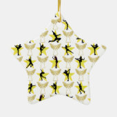 GORGEOUS GOLD FIGURE SKATEN CHRISTMAS DESIGNS KERAMIKORNAMENT (Hinten)