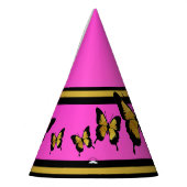 GORGEOUS GOLD HOT PINK BOLD BLACK BUTTERFLIS PARTYHÜTCHEN (Links)