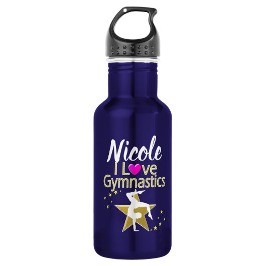 GORGEOUS GOLD I LIEBE GYMNASTICS DESIGN EDELSTAHLFLASCHE (Vorderseite)