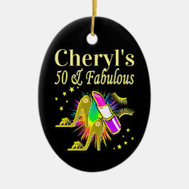 GORGEOUS GOLD PERSONALISIERT 50 YR ALT KERAMIK ORNAMENT