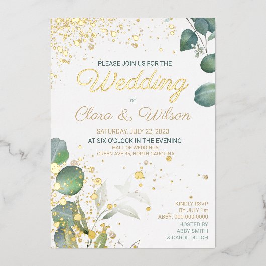 GORGEOUS GOLD WEDING FOLIENEINLADUNG (Vorderseite)