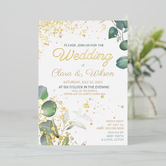 GORGEOUS GOLD WEDING FOLIENEINLADUNG (Stehend vorne)