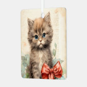 Gorgeous Gray Kitten Christmas Ornament Aus Metall (Vorderseite links)