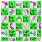GORGEOUS GREEN HAIR STYLIST FABRIC STOFF (Nahaufnahme)