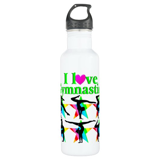 GORGEOUS GREEN I LIEBE GYMNASTICS DESIGN TRINKFLASCHE (Vorderseite)