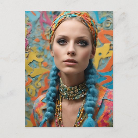 Gorgeous Hippie Woman Postkarte (Vorderseite)