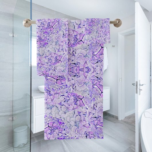 Gorgeous hydrangea Muster in Lavendelblüte Badhandtuch Set
