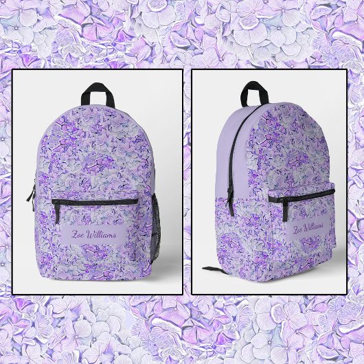 Gorgeous hydrangea Muster in Lavendelblüte Bedruckter Rucksack
