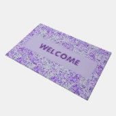 Gorgeous hydrangea Muster in Lavendelblüte Fußmatte (Schrägansicht)