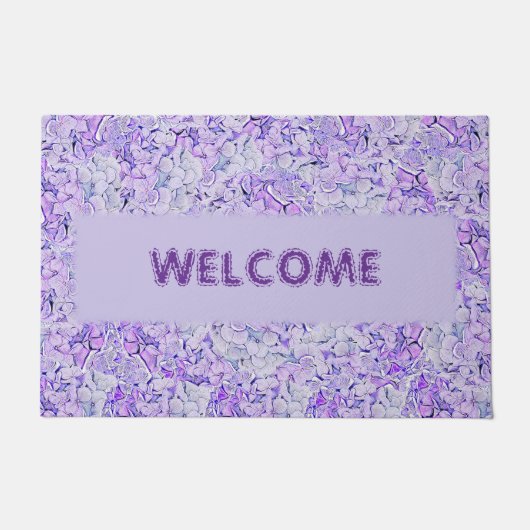 Gorgeous hydrangea Muster in Lavendelblüte Fußmatte (Vorderseite)