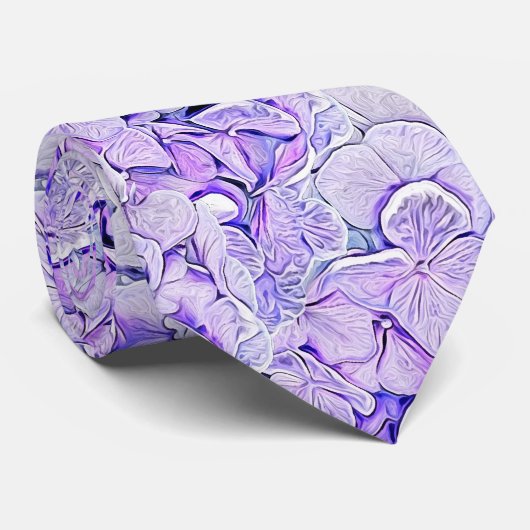 Gorgeous hydrangea Muster in Lavendelblüte Krawatte (Gerollt)