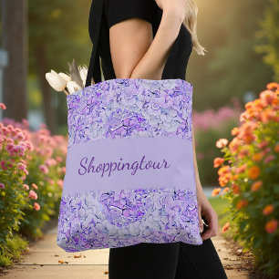 Gorgeous hydrangea Muster in Lavendelblüte Tasche