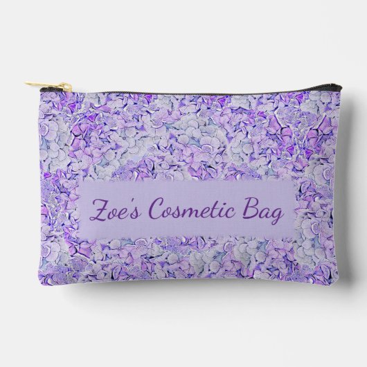 Gorgeous hydrangea Muster in Lavendelblüte Zubehörtasche (Vorderseite)