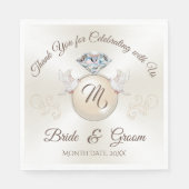 Gorgeous Ivory Custom Printed Wedding Napkins Serviette (Vorderseite)