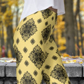 Gorgeous Jasmin Yellow Mandela Pattern Leggings