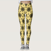 Gorgeous Jasmin Yellow Mandela Pattern Leggings (Vorderseite)
