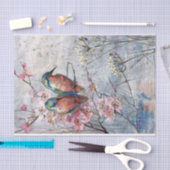 Gorgeous Kingfisers Amidt Blume  Seidenpapier (Handwerk)