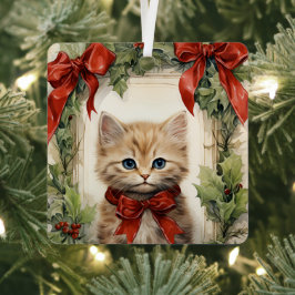 Gorgeous Kitten  Christmas  Ornament Aus Metall