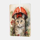 Gorgeous Kitten Christmas Ornament Aus Metall (Vorderseite links)