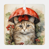 Gorgeous Kitten Christmas Ornament Aus Metall (Vorderseite)