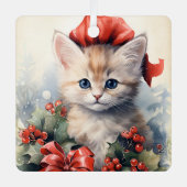 Gorgeous Kitten Christmas Ornament Aus Metall (Vorderseite)