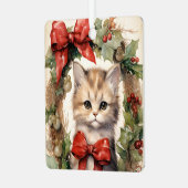 Gorgeous Kitten Christmas Ornament Aus Metall (Vorderseite links)