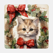 Gorgeous Kitten Christmas Ornament Aus Metall (Vorderseite)