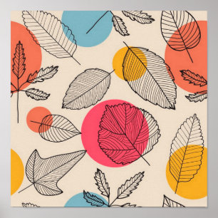 Gorgeous Leaves and Polka Dots Poster