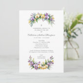 Gorgeous Lush Floral Oval Effect Photo Funeral Einladung (Stehend Vorderseite)