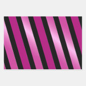 Gorgeous Magenta, Schwarz und Weiß Geometrisch Geschenkpapier Set (Vorderseite)