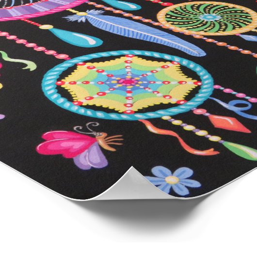 Gorgeous Mandala Dreamcatcher Art von Soozie Wray Poster (Ecke)