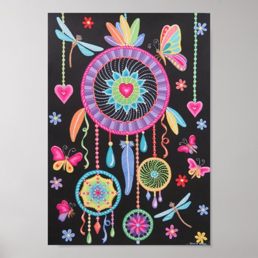 Gorgeous Mandala Dreamcatcher Art von Soozie Wray Poster (Vorne)