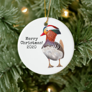 Gorgeous Mandarin Duck Frohe Weihnachten Keramik Ornament