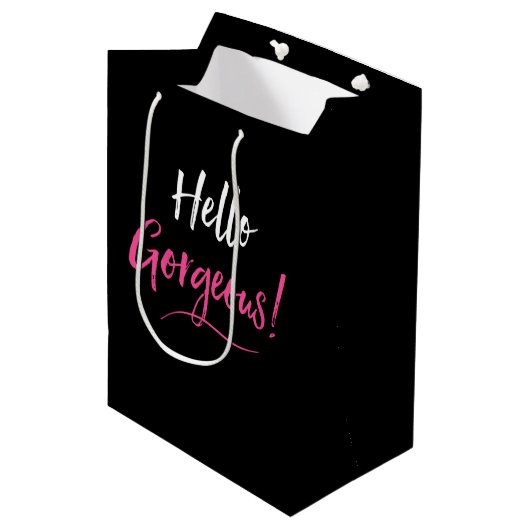 "Gorgeous MEDIUM GIFT BAG" Mittlere Geschenktüte (Vorderseite Schrägansicht)