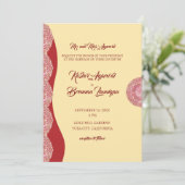 Gorgeous Mehndi Wedding Einladung (Stehend Vorderseite)