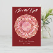 Gorgeous Mehndi Wedding Speichern Sie die Datumska Save The Date (Stehend Vorderseite)