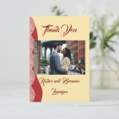 Gorgeous Mehndi Wedding Vielen Dank Karten (Stehend Vorderseite)