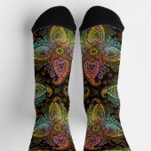 Gorgeous, Multicolor Paisley auf Schwarz Socken (Oben)