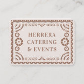 Gorgeous Neutral Papel Picado Catering Stylist Visitenkarte (Vorderseite)