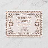 Gorgeous Neutral Papel Picado Catering Stylist Visitenkarte (Rückseite)