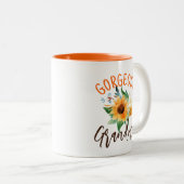 Gorgeous Oma Floral Sunflower Personalisiert Zweifarbige Tasse (VorderseiteRechts)
