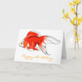 Gorgeous Orange Goldfish Geburtstag Karte (Gelbe Blume)